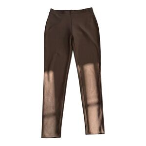 Brown Stretch Pants | Size L/XL | High-Rise Pull-On Slim Fit